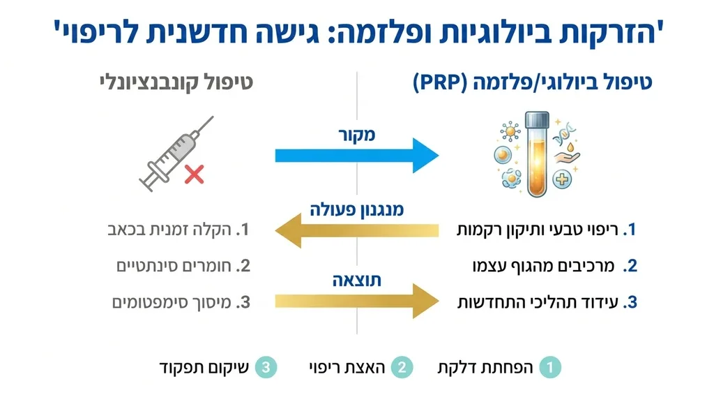 טיפול הזרקות פלזמה במרפאה אורטופדית
